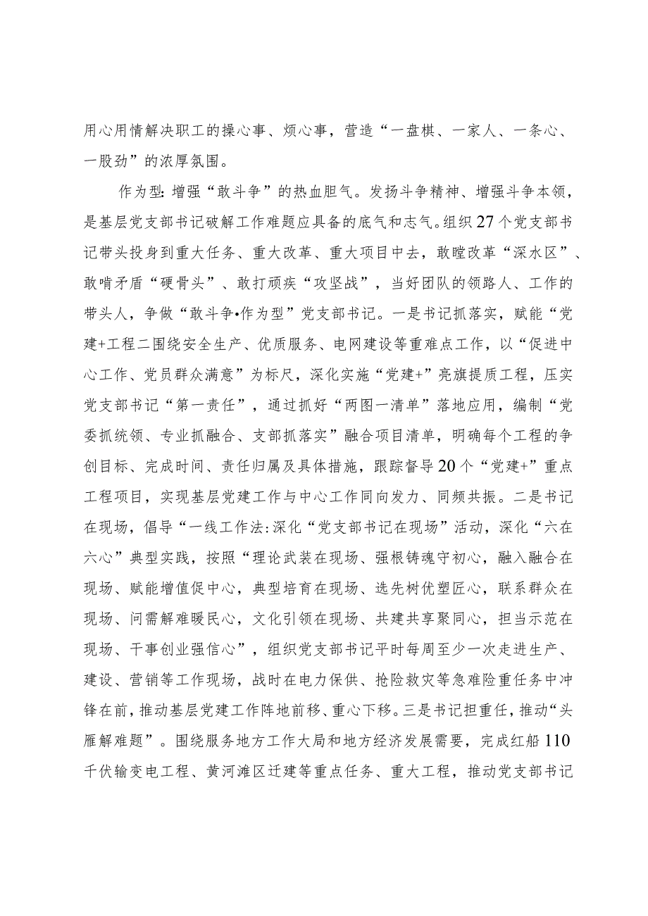 在国有企业基层党支部书记队伍建设工作座谈会上的汇报发言.docx_第3页