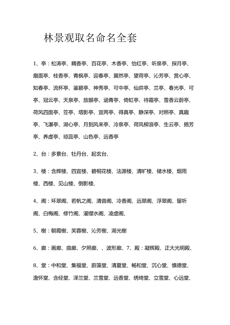 园林景观取名命名全套.docx_第1页