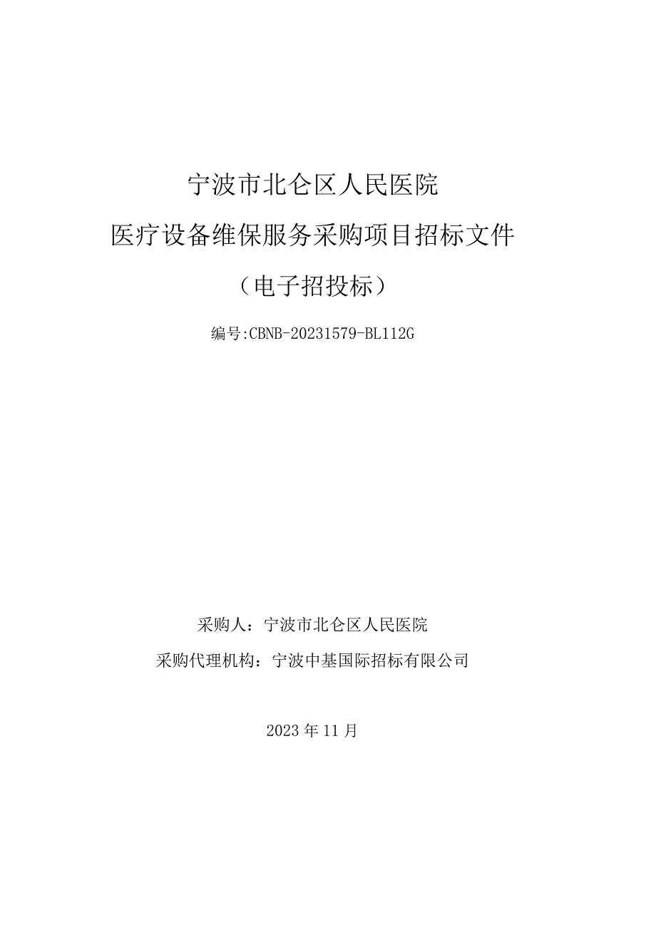 医院医疗设备维保服务采购项目招标文件.docx_第1页