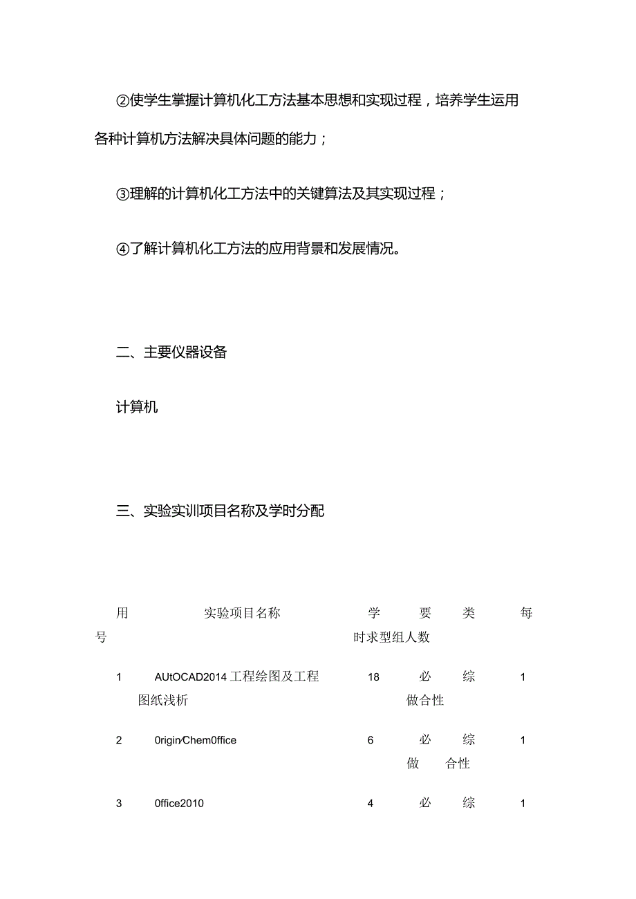 《化工软件实践》教学大纲全套.docx_第2页