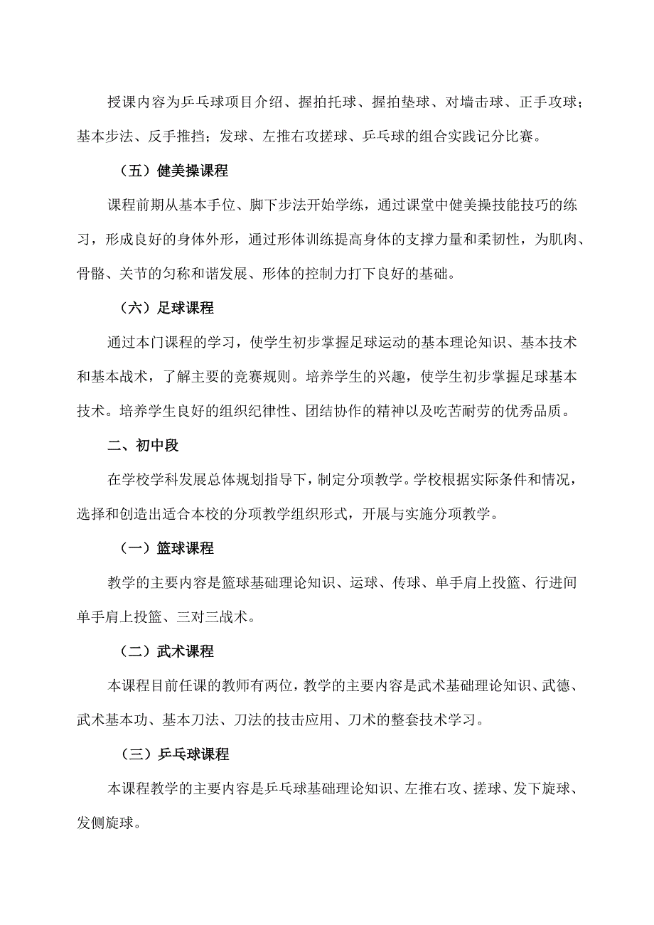 XX市XX大学附属试验学校十二年一贯制体育特色课程体系（2024年）.docx_第2页