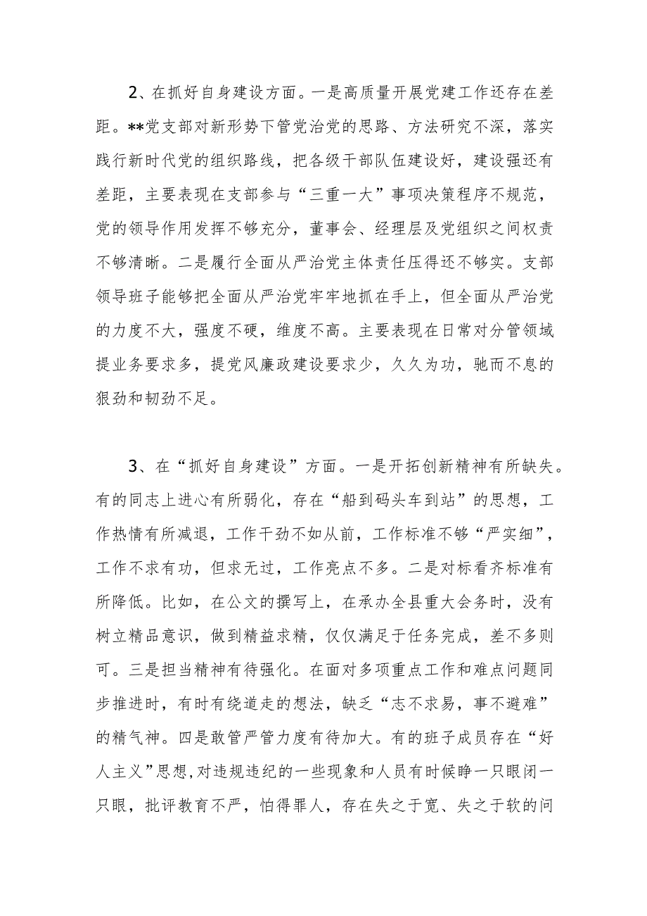 党支部班子在抓好自身建设方面检视存在问题12个.docx_第3页