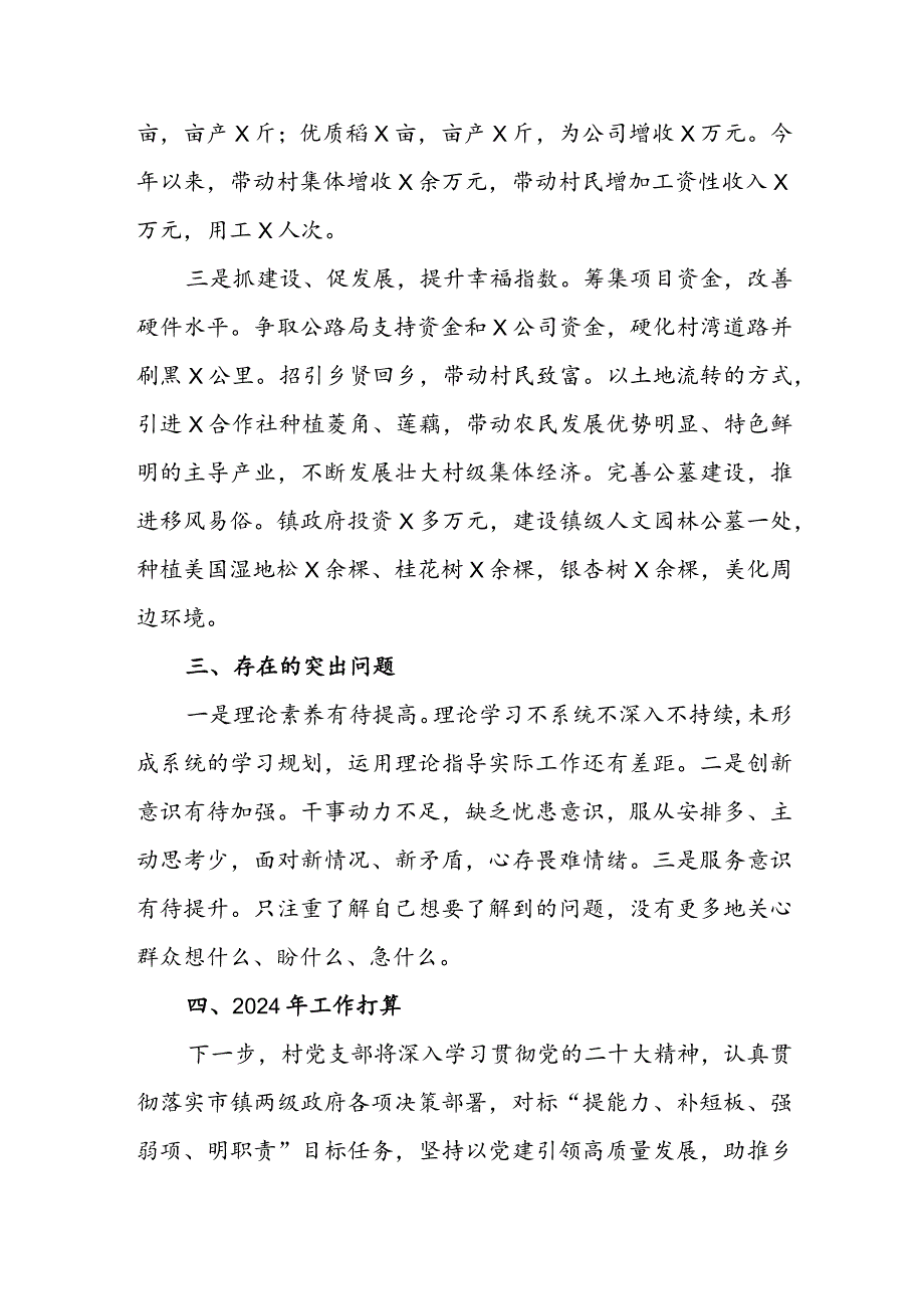 村2023年度基层党建工作述职报告.docx_第3页