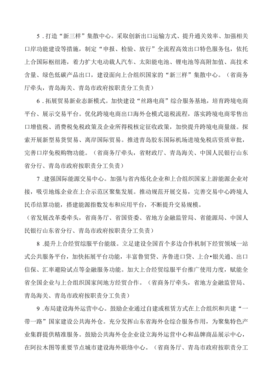 山东省人民政府关于支持中国—上海合作组织地方经贸合作示范区高质量发展的意见.docx_第3页