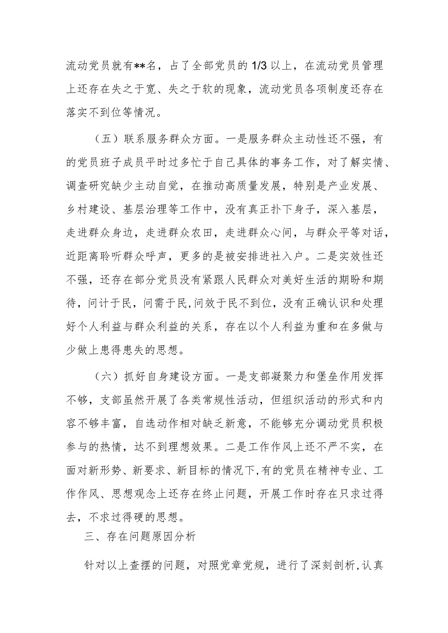 党支部班子主题教育专题组织生活会对照检查材料.docx_第3页