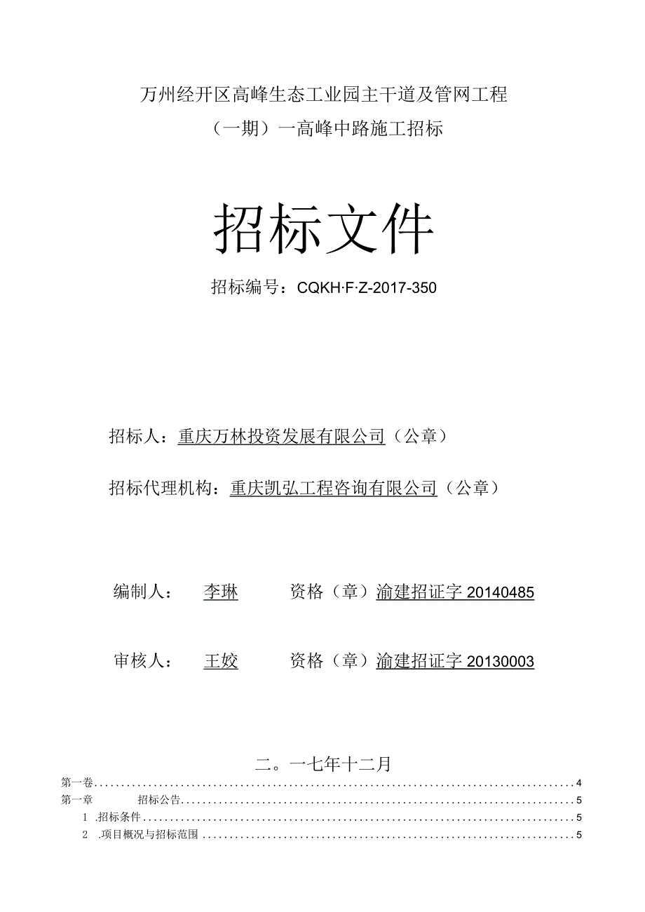 主干道及管网工程招标文件.docx_第1页