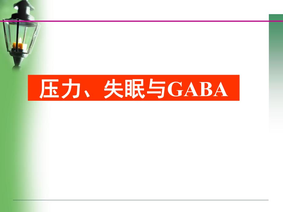 GABA与压力、失眠.ppt_第1页