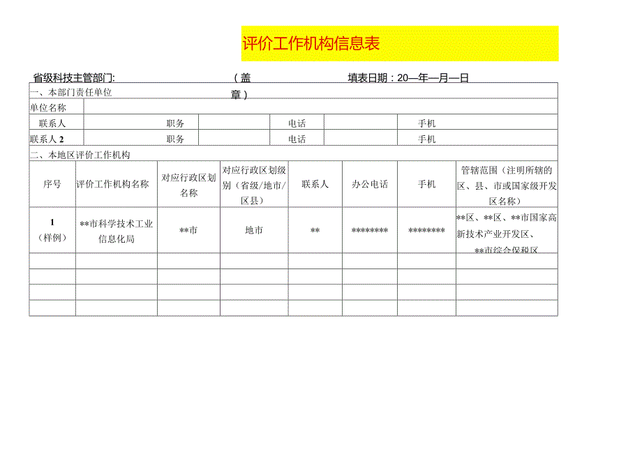 评价工作机构信息表模板.docx_第1页