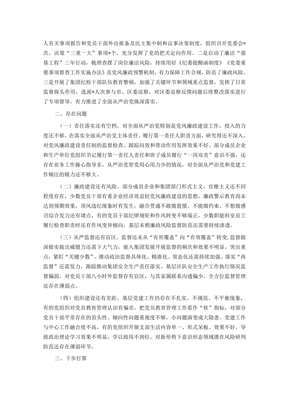 公司党委书记2023年度全面从严治党述责述廉报告.docx_第2页