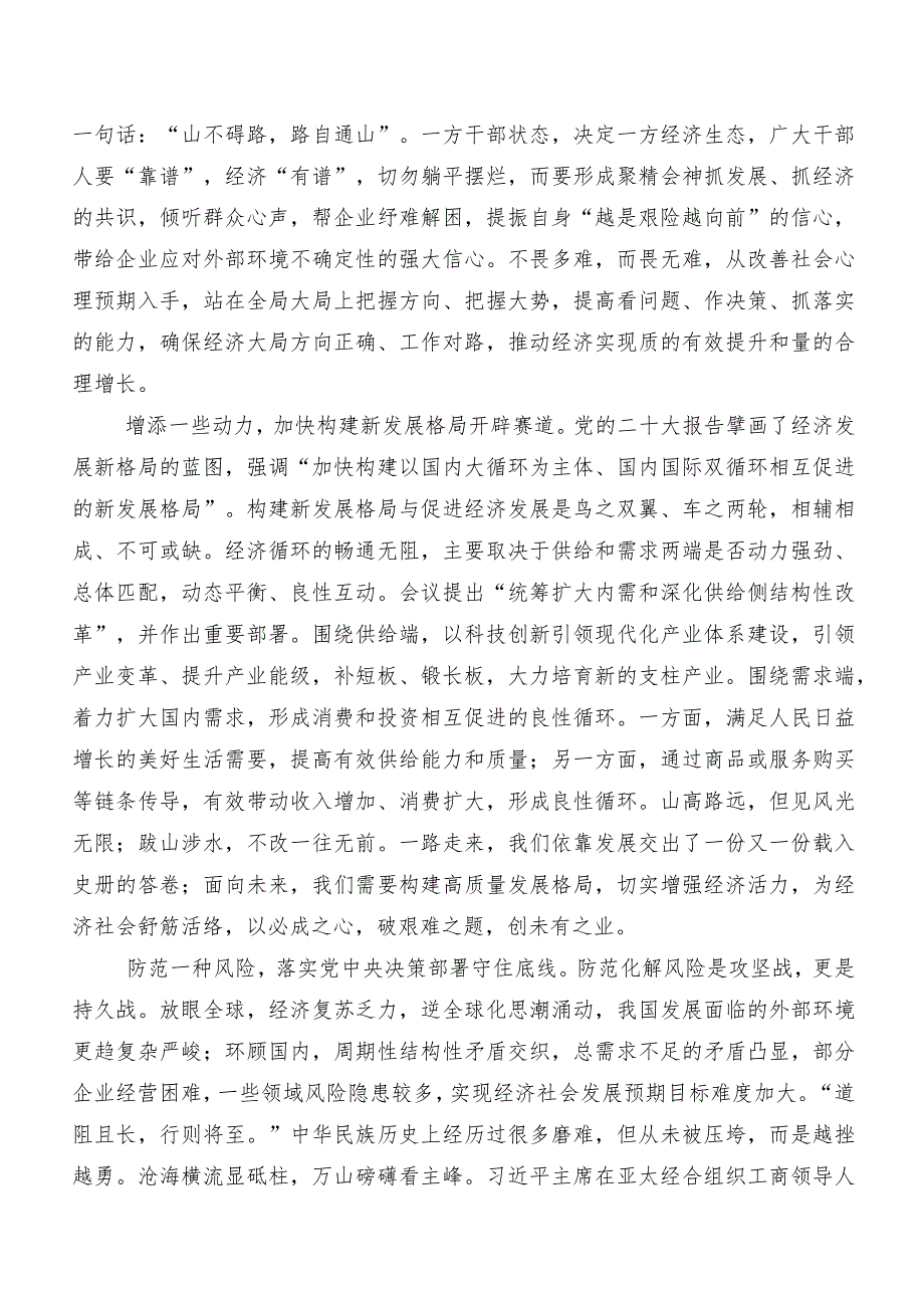 （八篇）2023年深入学习贯彻中央经济工作会议交流发言稿及心得体会.docx_第3页