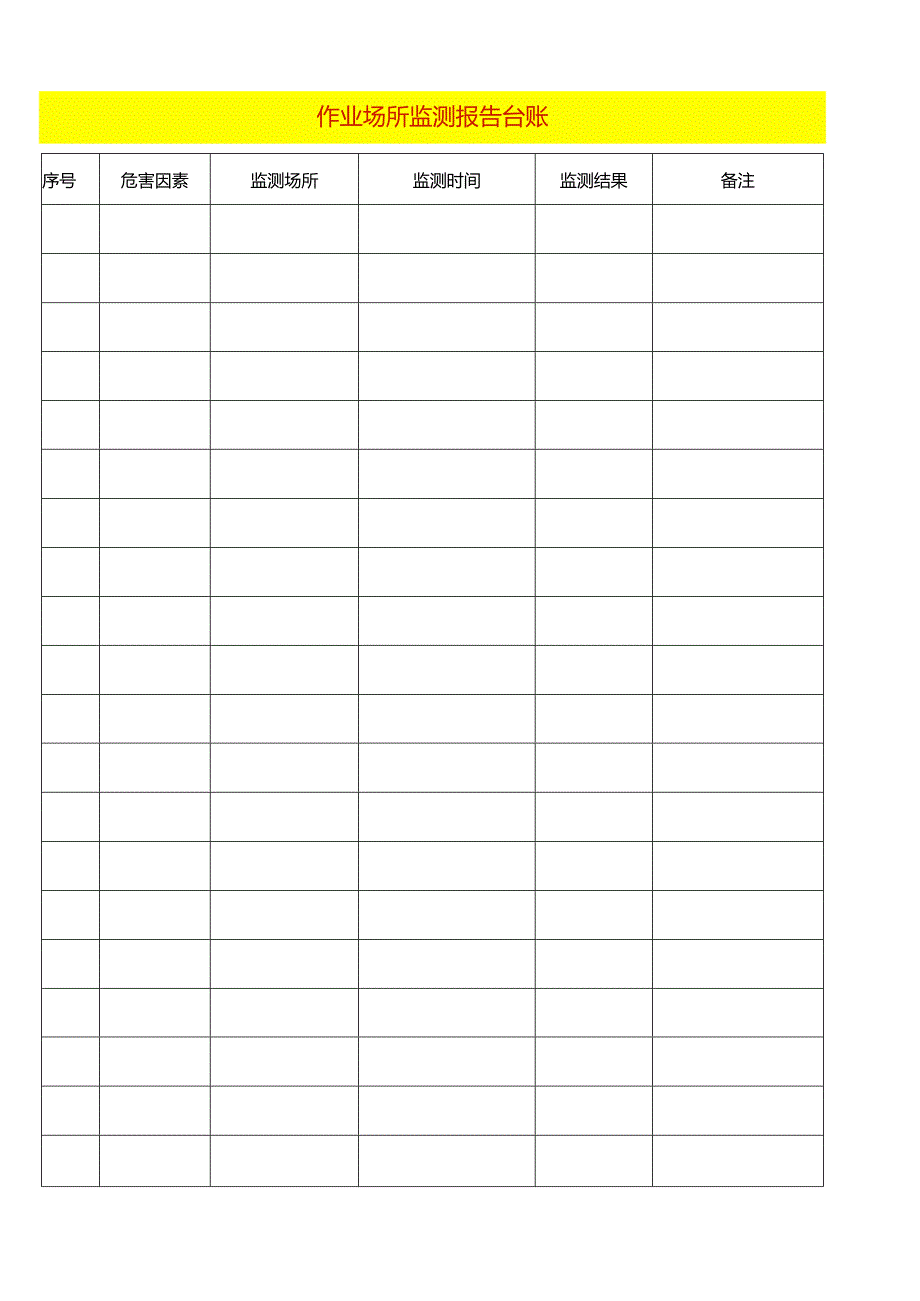作业场所监测报告台账模板.docx_第1页