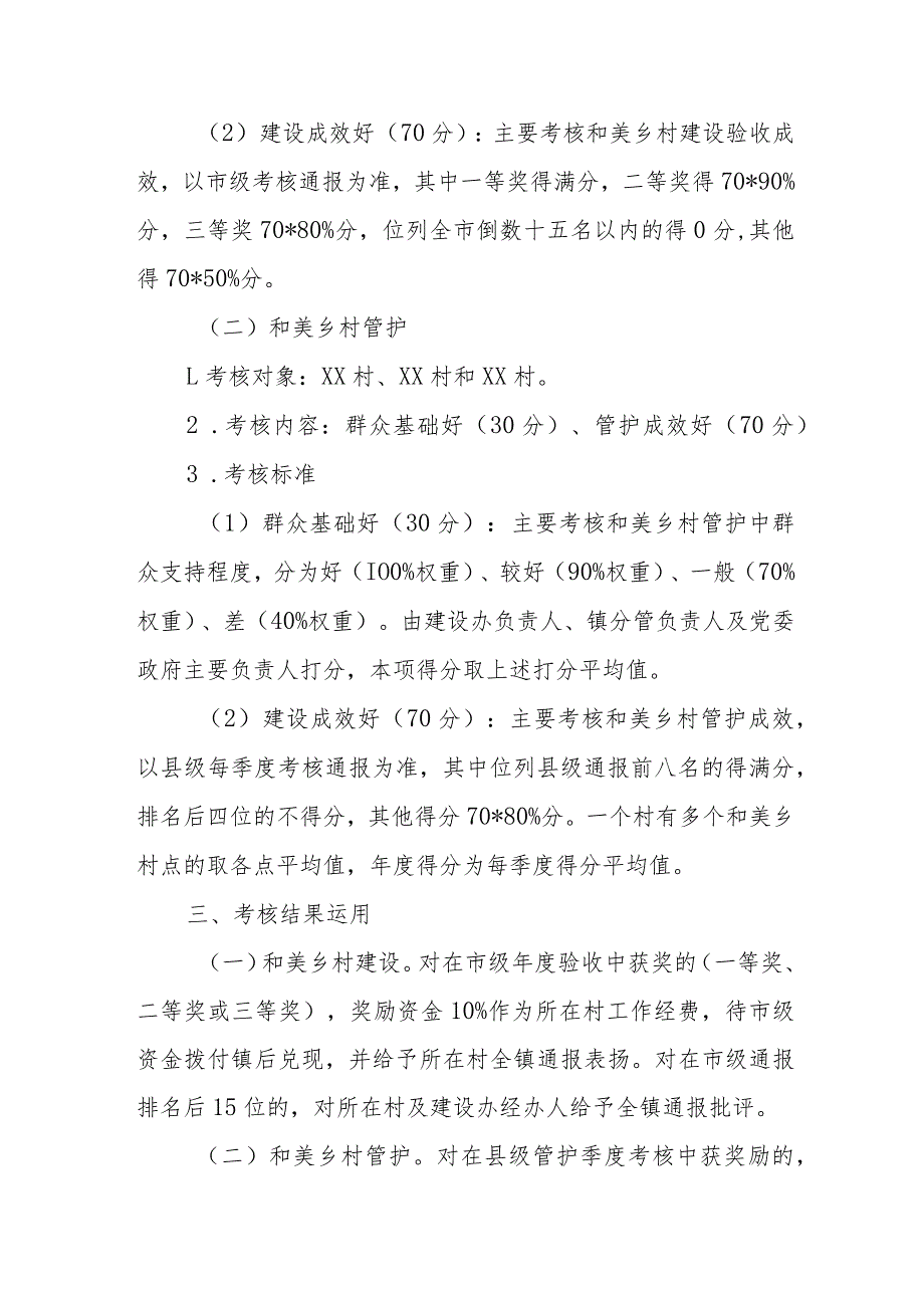 XX镇2023年和美乡村建设和管护考核办法.docx_第2页