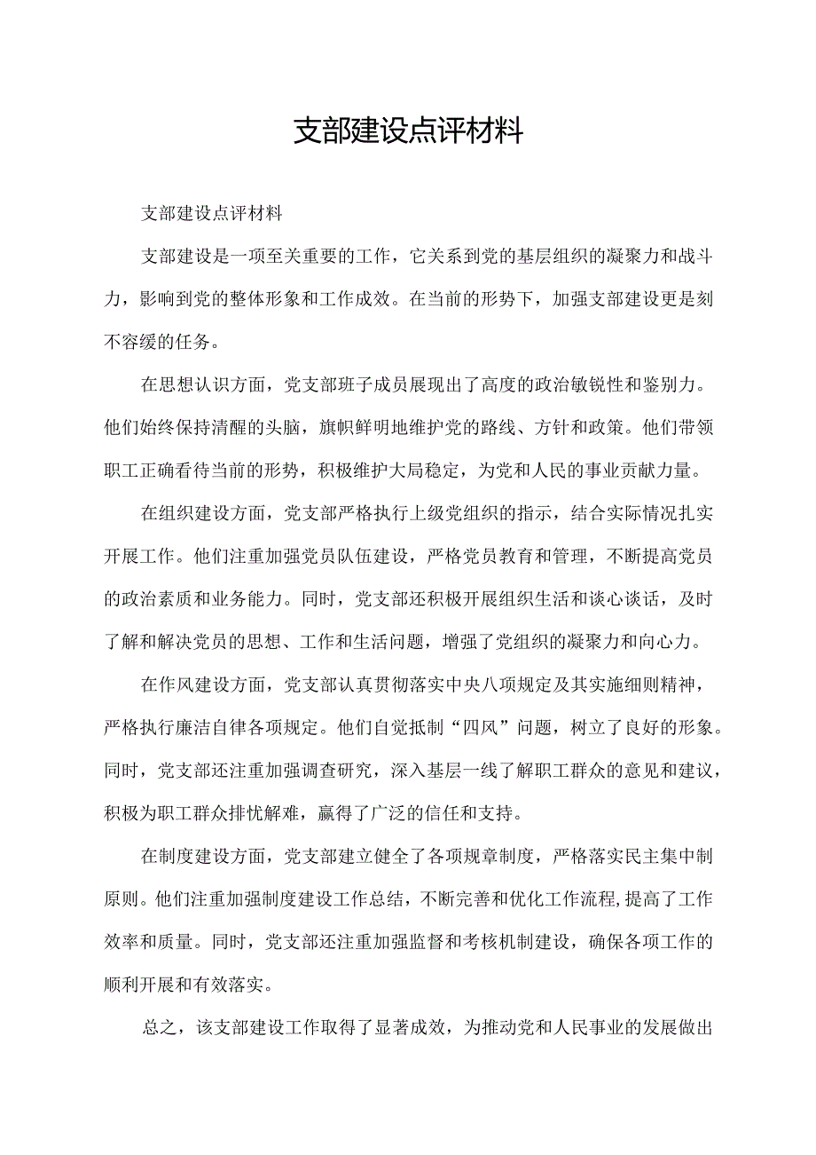 支部建设点评材料.docx_第1页