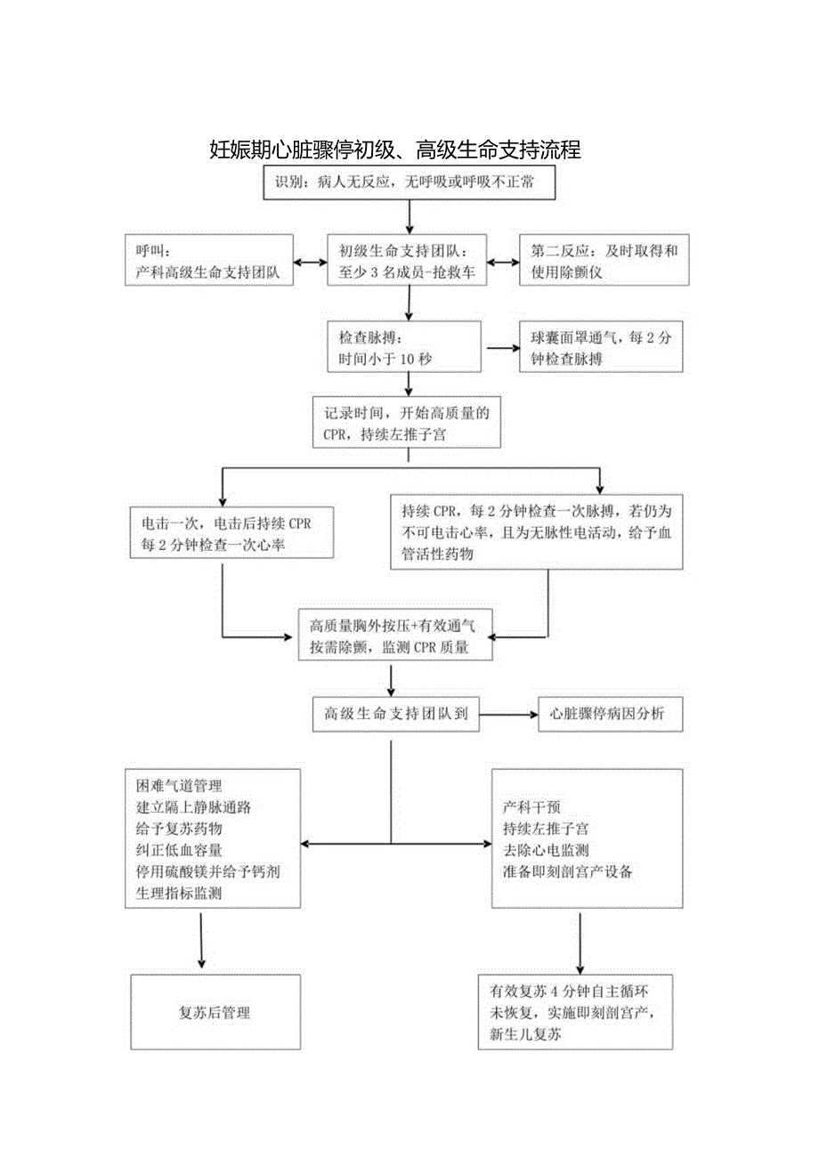 妊娠期心脏骤停初级、高级生命支持流程.docx_第1页