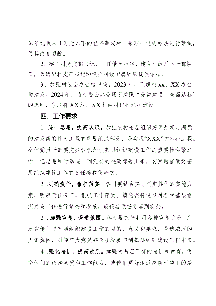 某镇2024年农村基层组织建设工作计划2篇.docx_第2页