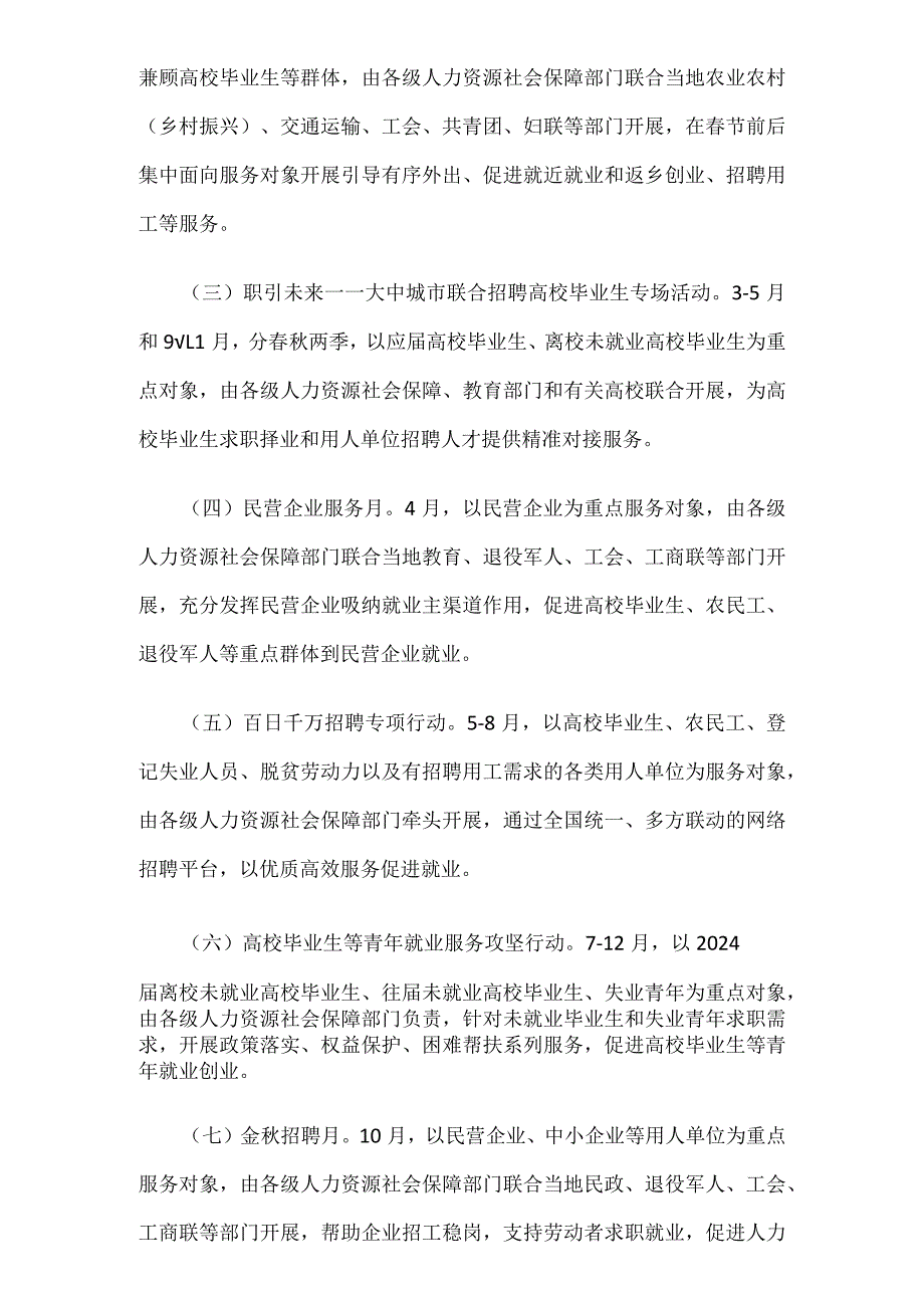 人力资源社会保障部关于开展2024年全国公共就业服务专项活动的通知.docx_第2页