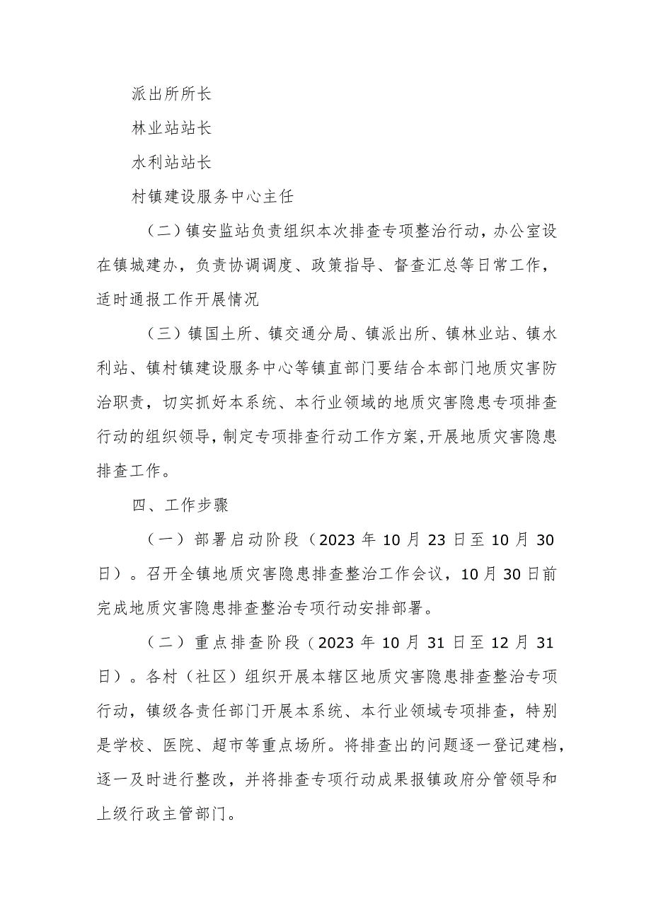 XX镇地质灾害隐患排查整治专项行动实施方案.docx_第3页