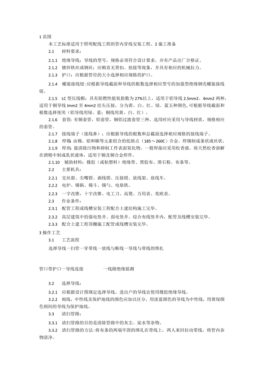 管内穿线安装施工工艺模板.docx_第1页