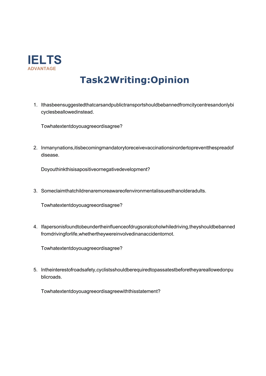 2024剑桥雅思讲义IELTS_Advantage_Task_2_Practice_Questions.docx_第1页