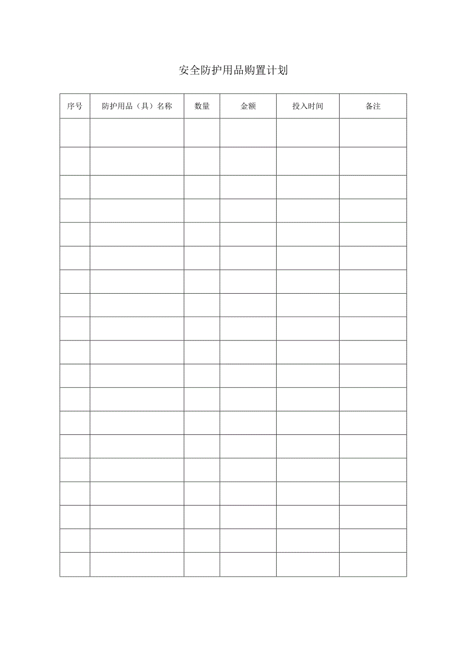 安全防护用品购置计划.docx_第1页