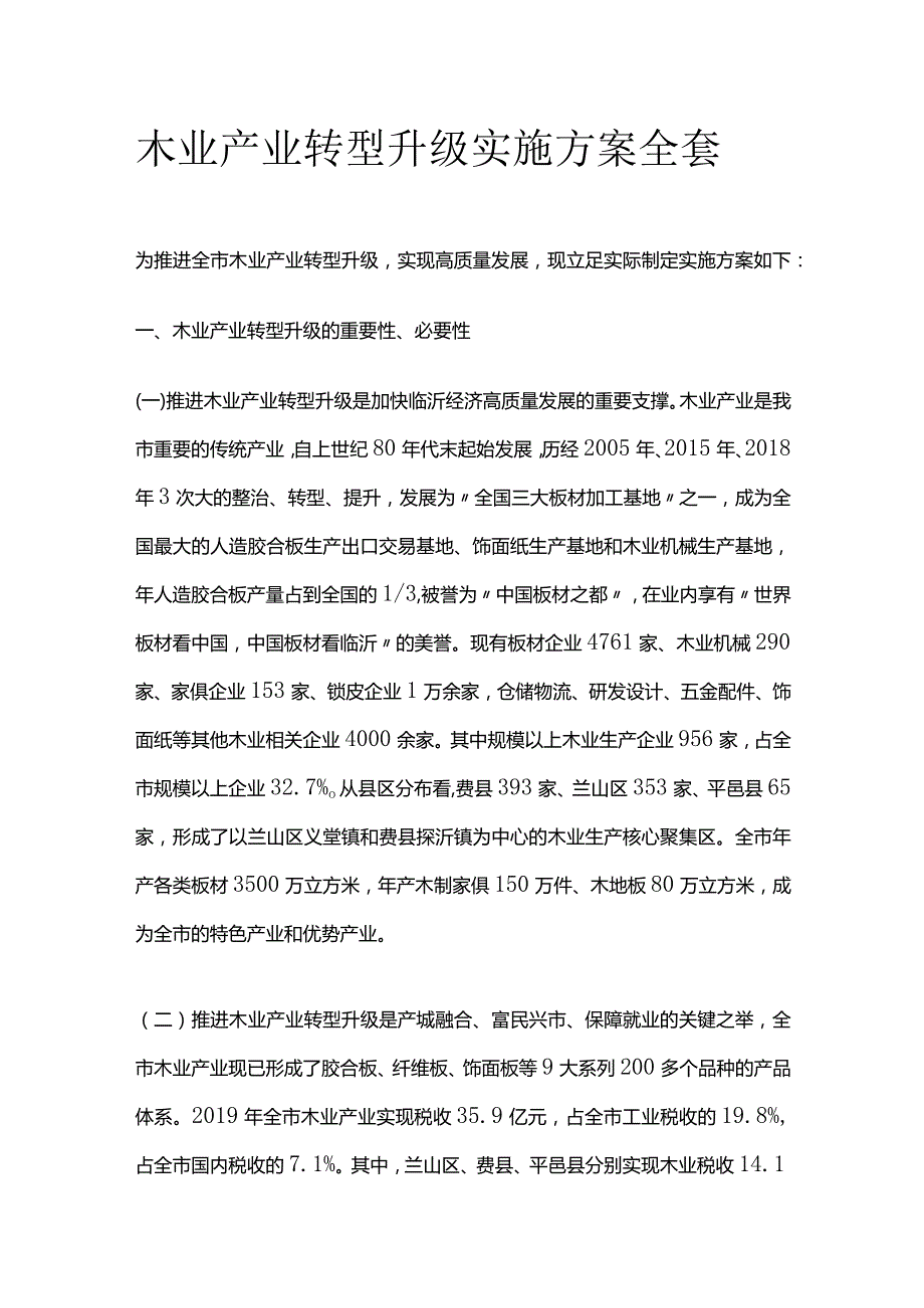 木业产业转型升级实施方案全套.docx_第1页