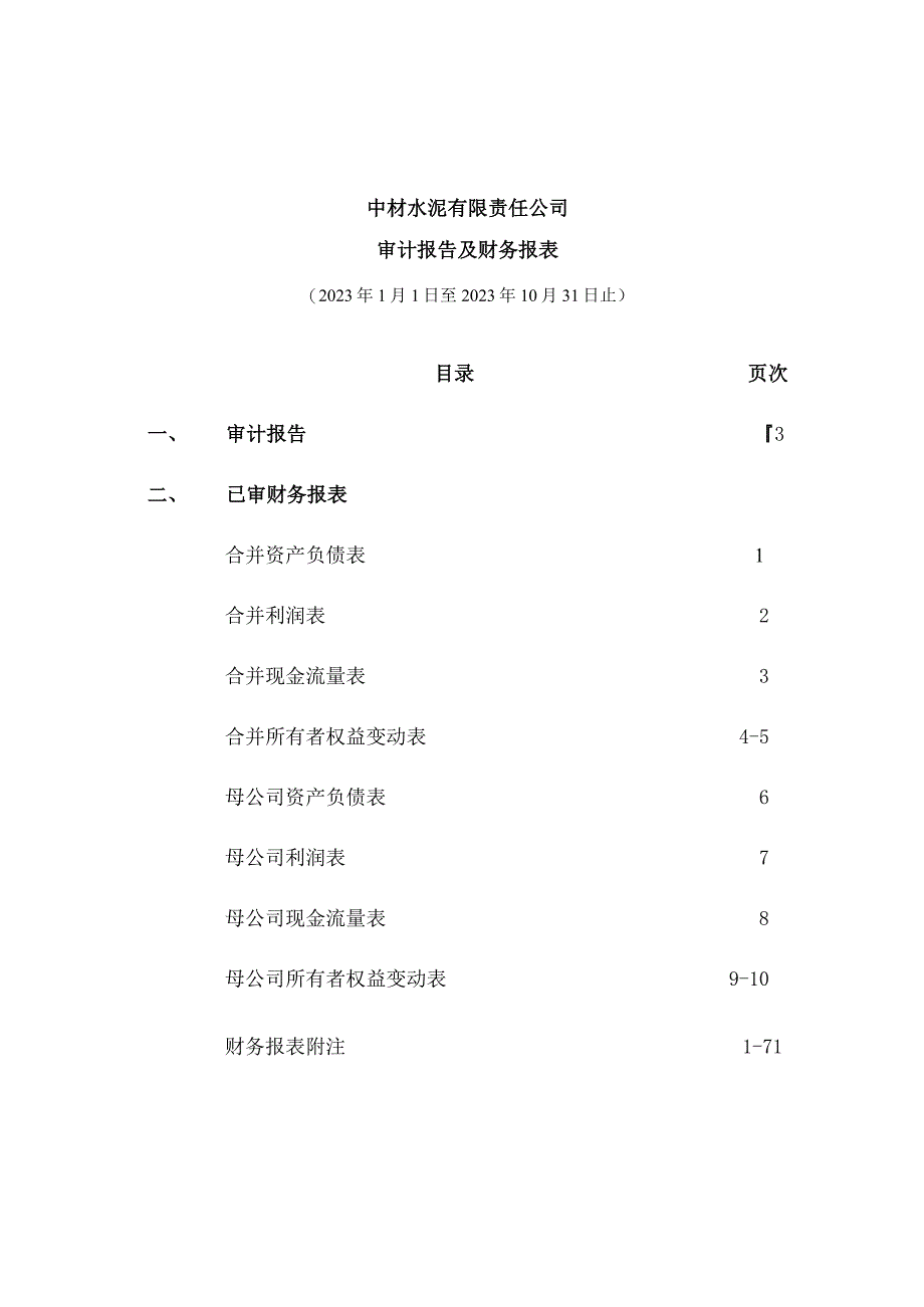 天山股份：中材水泥有限责任公司审计报告.docx_第2页