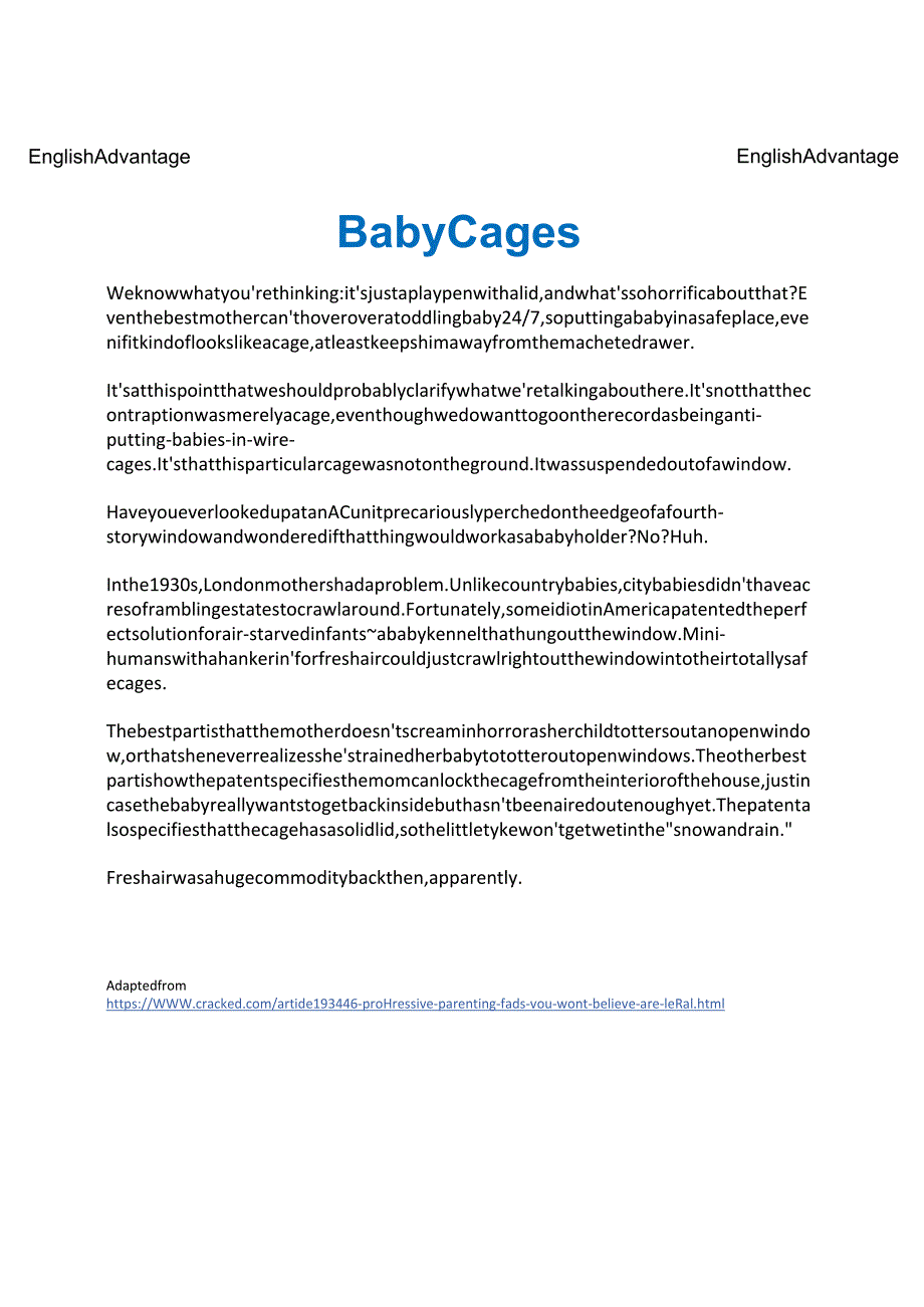 2024剑桥雅思讲义Baby_Cages_Text.docx_第1页