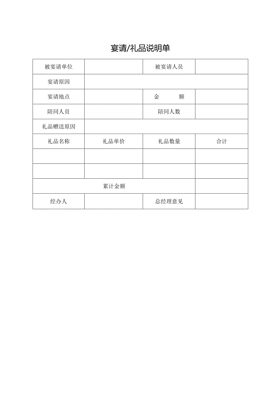 宴请礼品说明单.docx_第1页