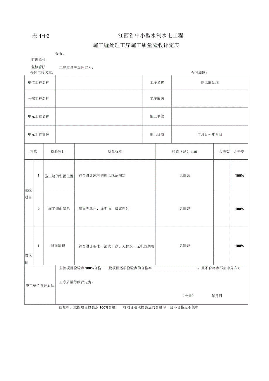 普通混凝土单元工程施工质量验收评定表.docx_第3页