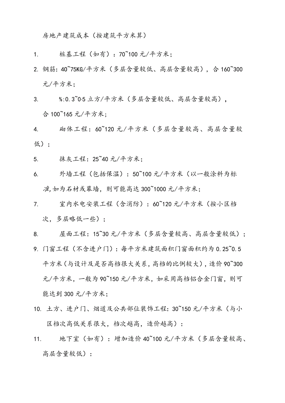 建筑工程包工价格很详细很透明！.docx_第3页