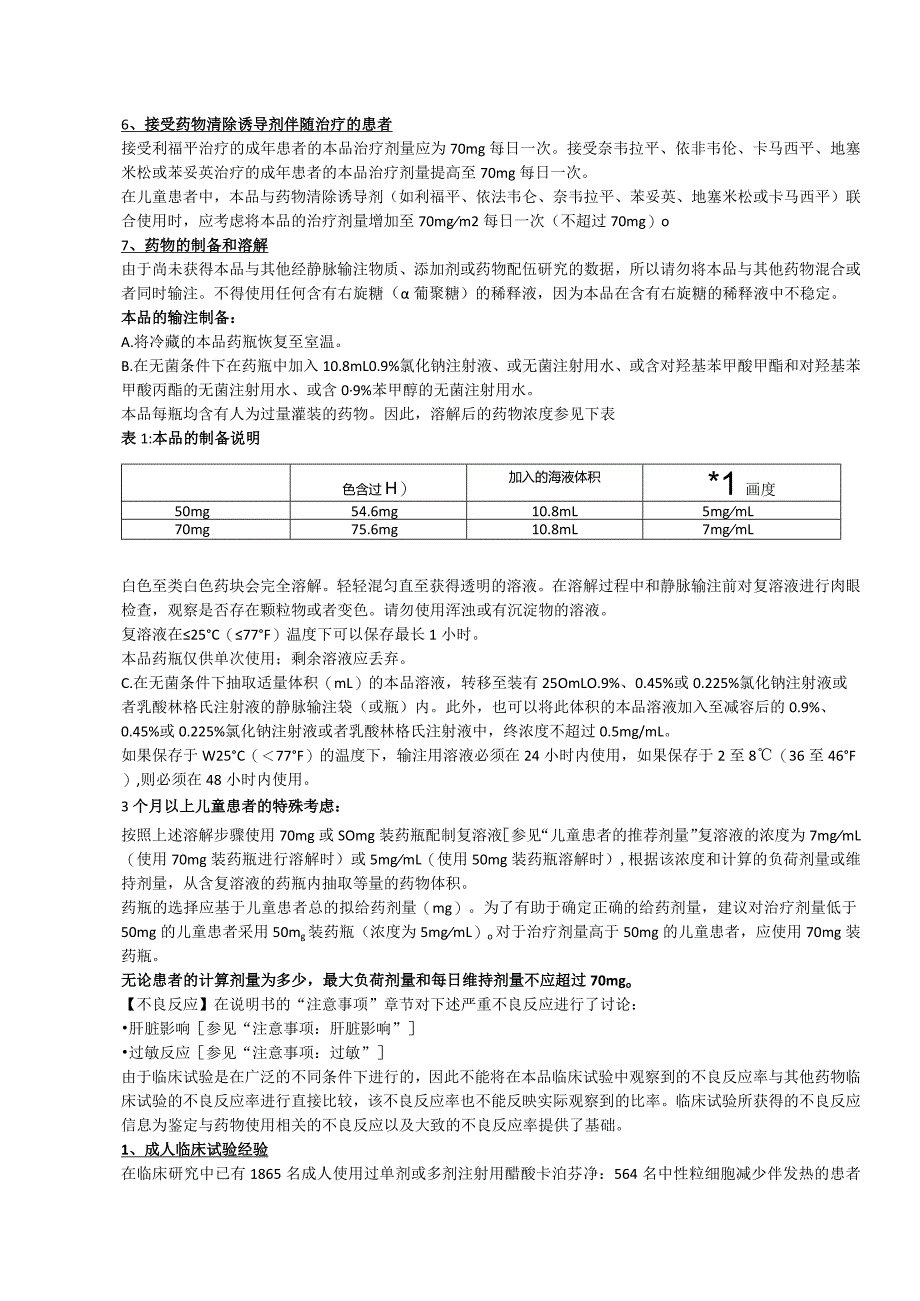 注射用醋酸卡泊芬净（科赛斯）中文说明书.docx_第3页