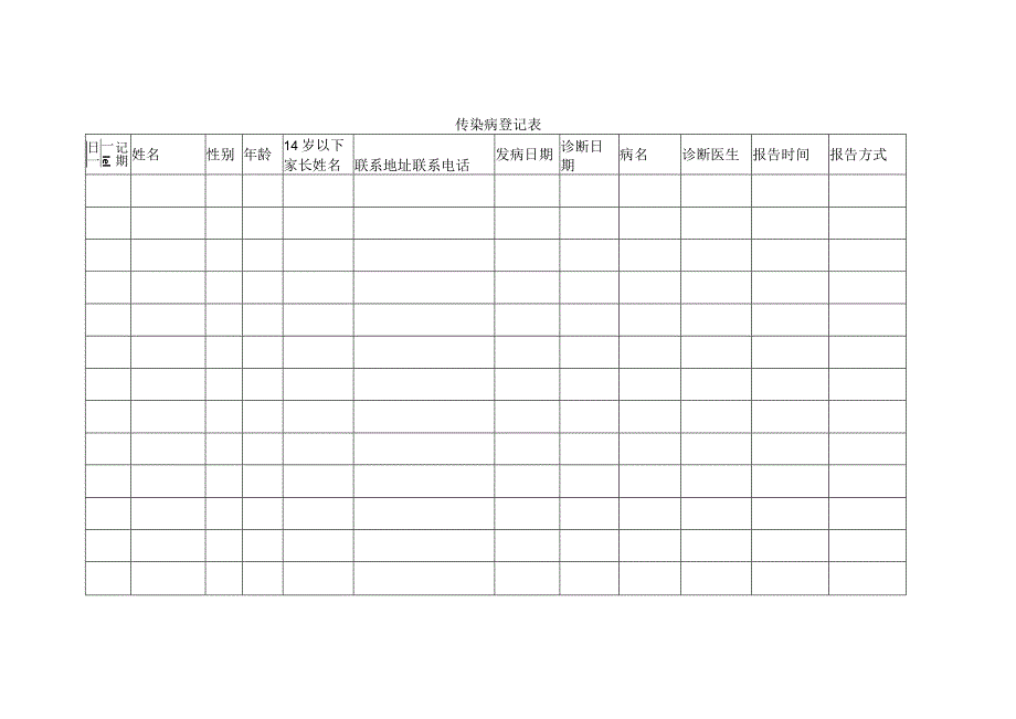 村卫生室传染病报告登记表.docx_第2页