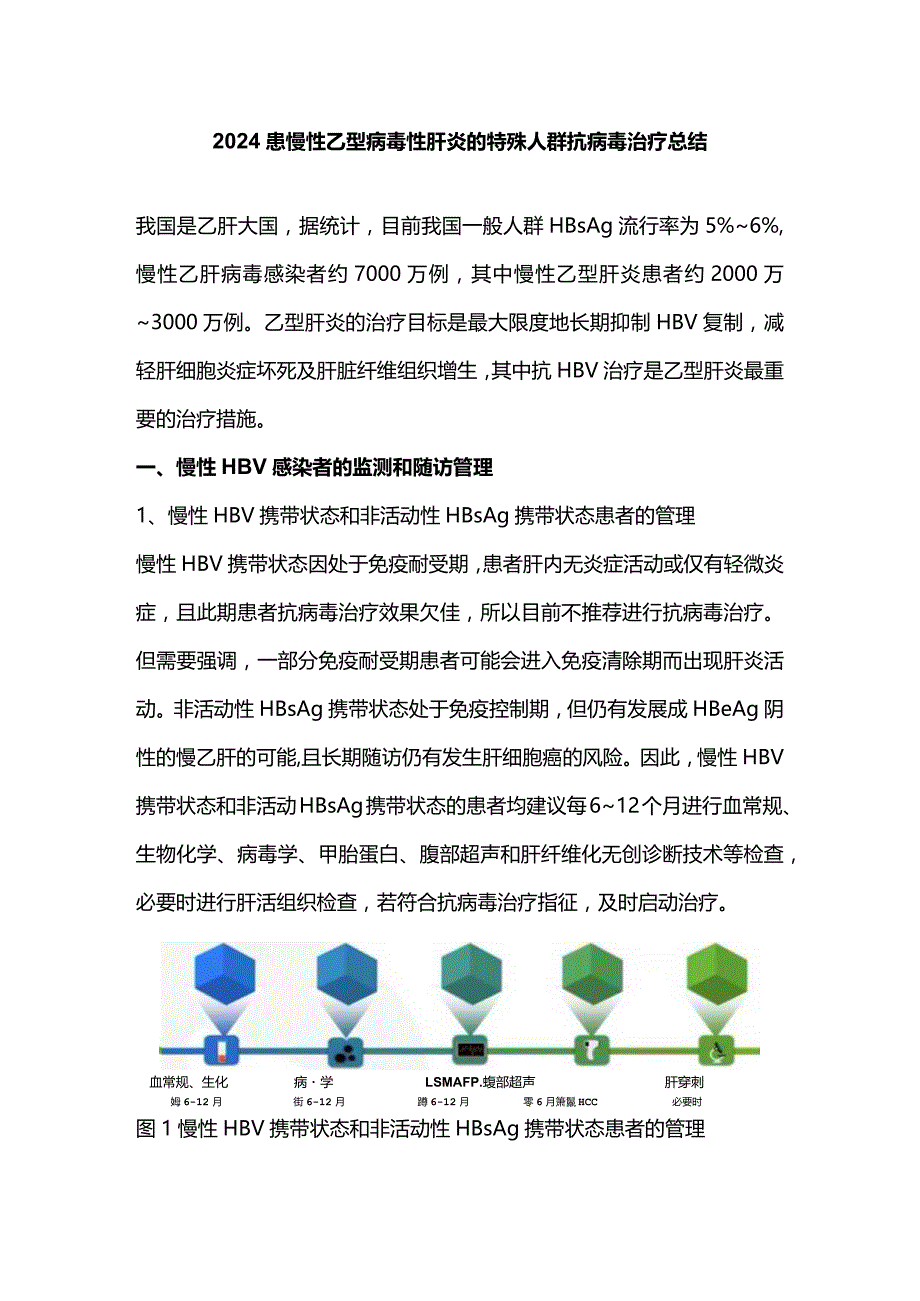 2024患慢性乙型病毒性肝炎的特殊人群抗病毒治疗总结.docx_第1页