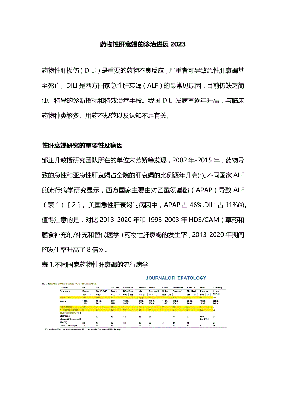 药物性肝衰竭的诊治进展2023.docx_第1页