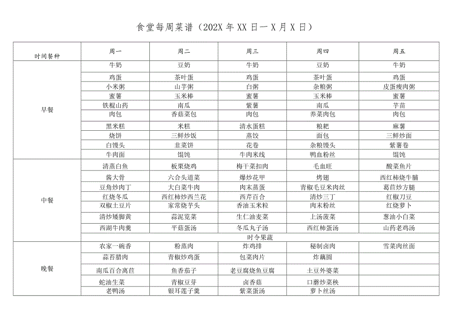 食堂一周菜谱.docx_第1页