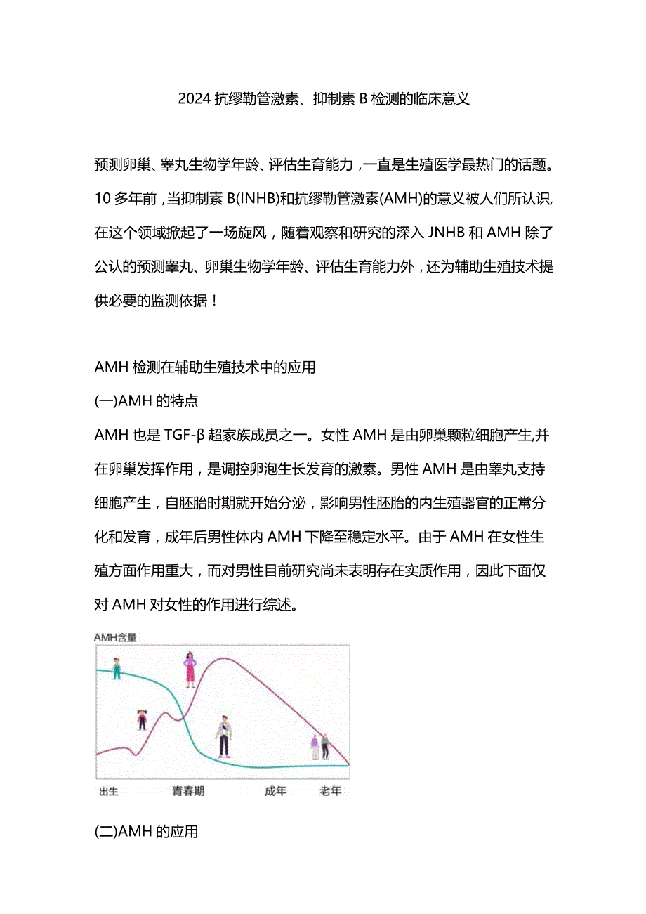 2024抗缪勒管激素、抑制素B检测的临床意义.docx_第1页