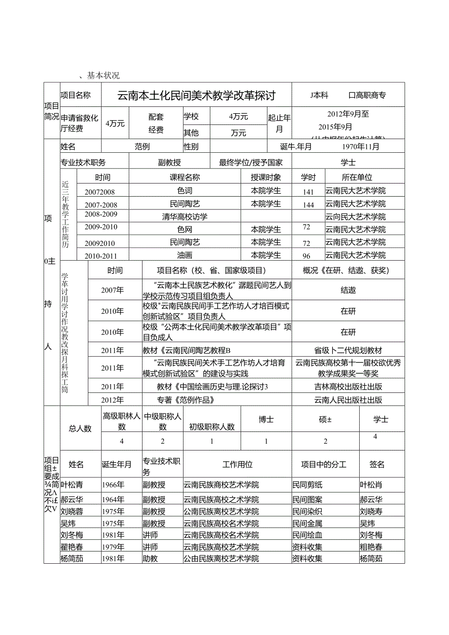 云南省高等学校教学改革研究项目.docx_第2页