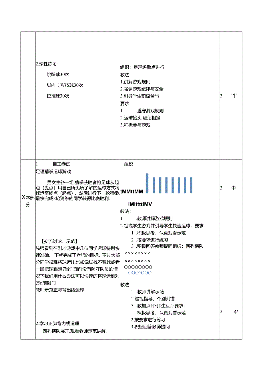 人教四年级体育与健康第3课足球-正脚背直线运球游戏与比赛 大单元课时教案.docx_第2页