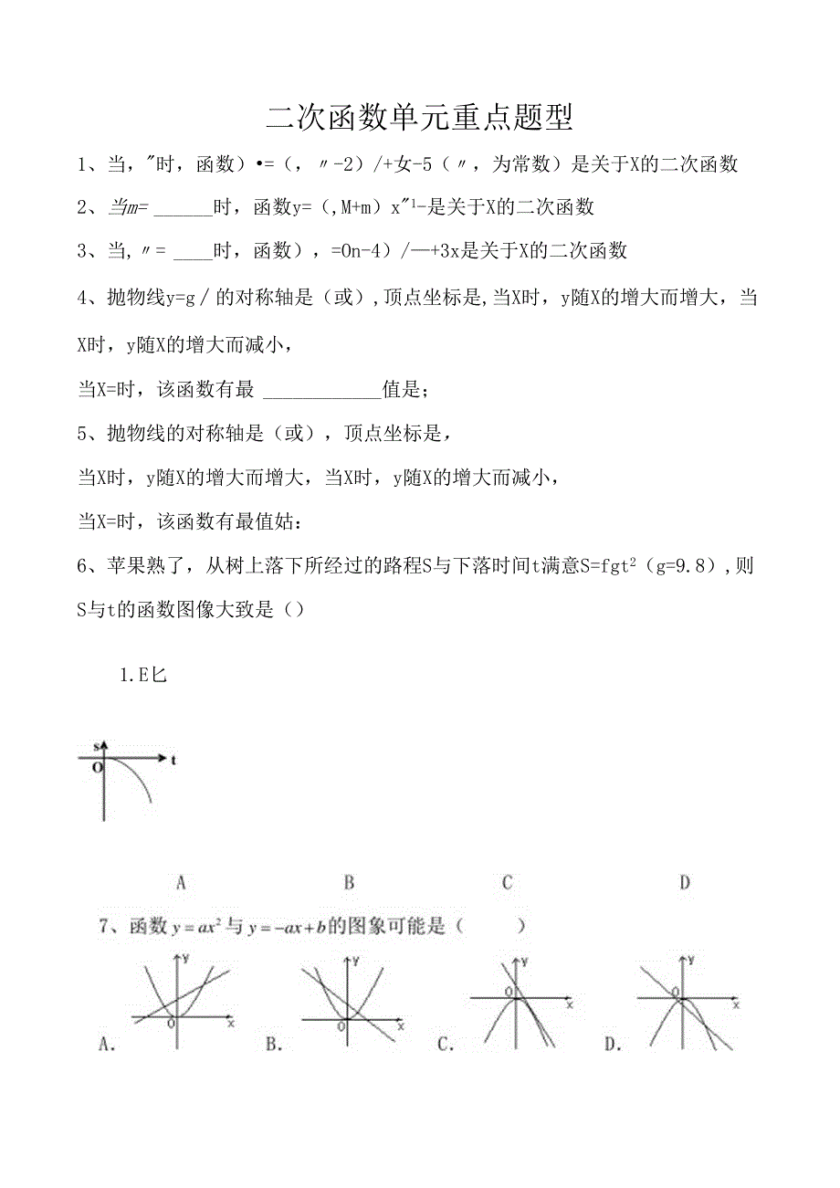 二次函数重点题型.docx_第1页