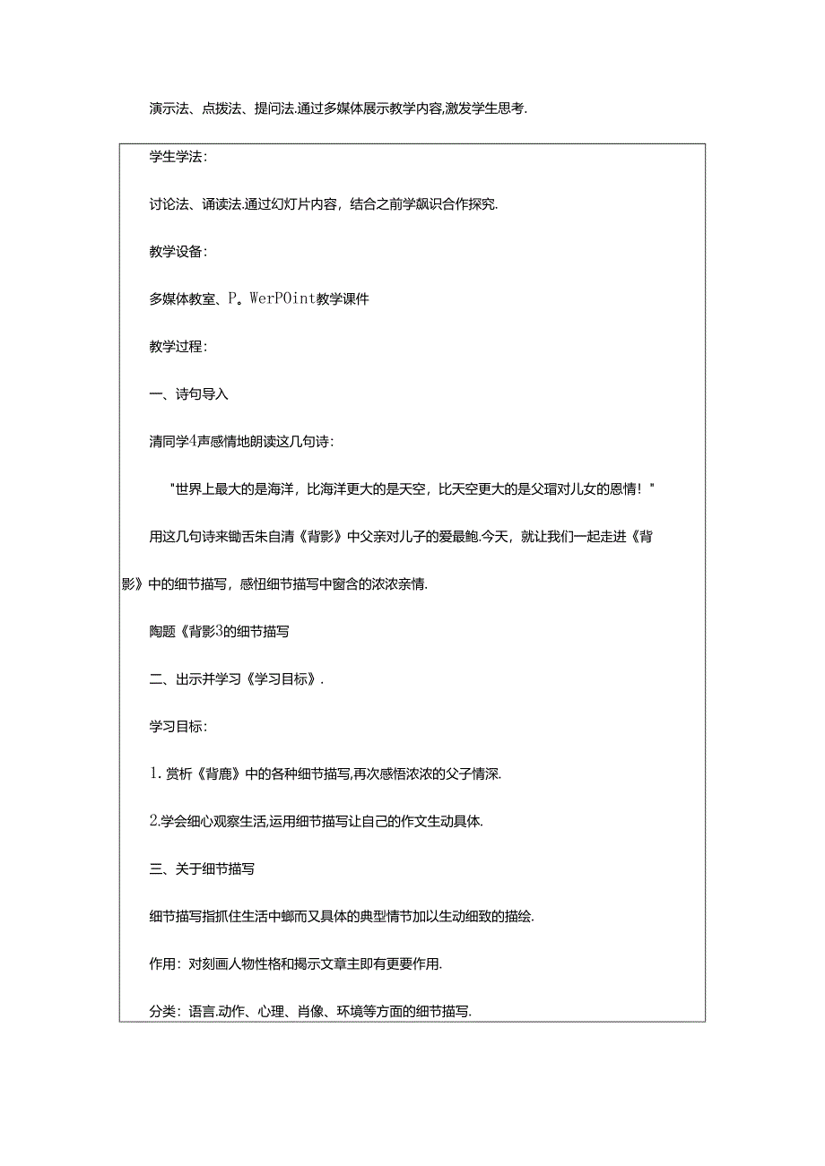 2024年《背影》优秀教学设计（精选8篇）.docx_第2页