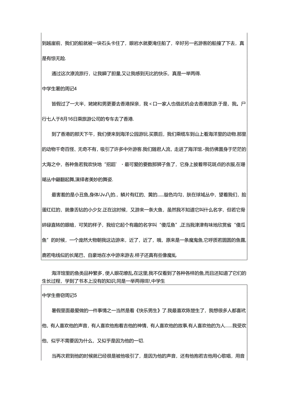 2024年中学生暑假周记集合.docx_第3页