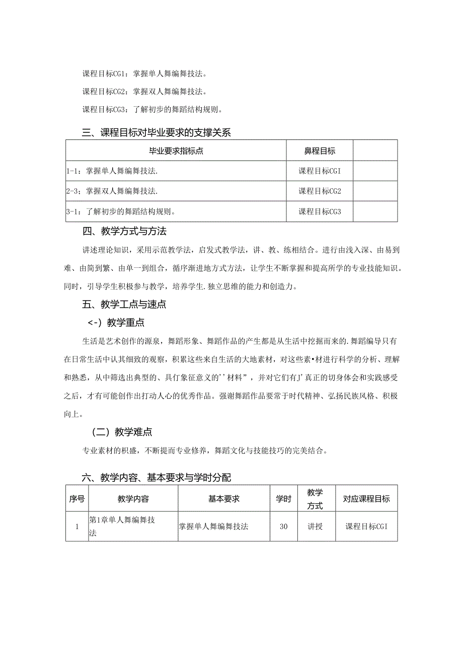 0823S10039-舞蹈编导技法3-2023版人才培养方案课程教学大纲.docx_第2页