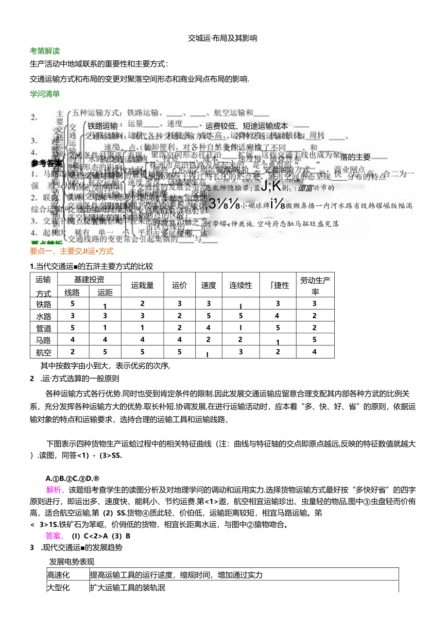 交通运输布局及其影响（知识讲解）.docx_第1页