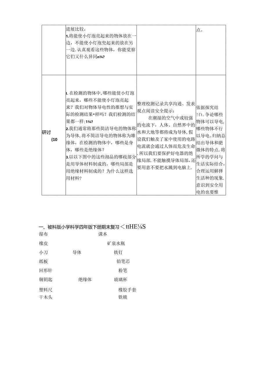 2023年新教材教科版小学科学四年级下册：2.6《导体和绝缘体》教案.docx_第2页