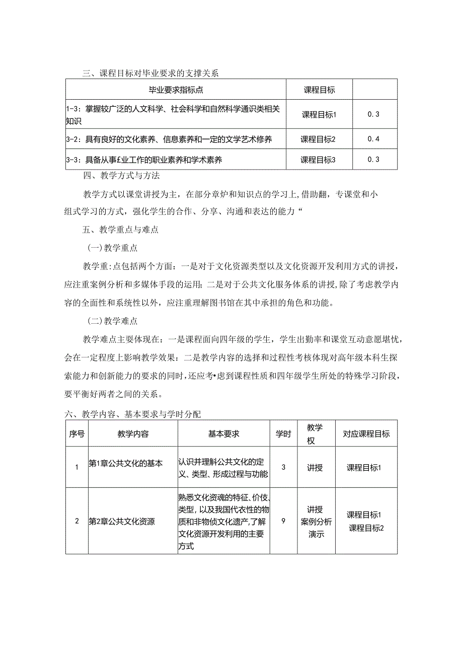 0423S05021-公共文化服务-2023版人才培养方案课程教学大纲.docx_第2页