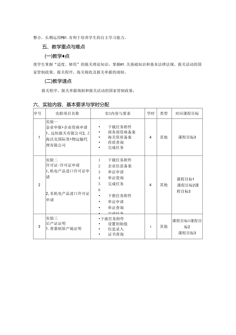 0323S02019-报关实务-实验课程教学大纲.docx_第3页