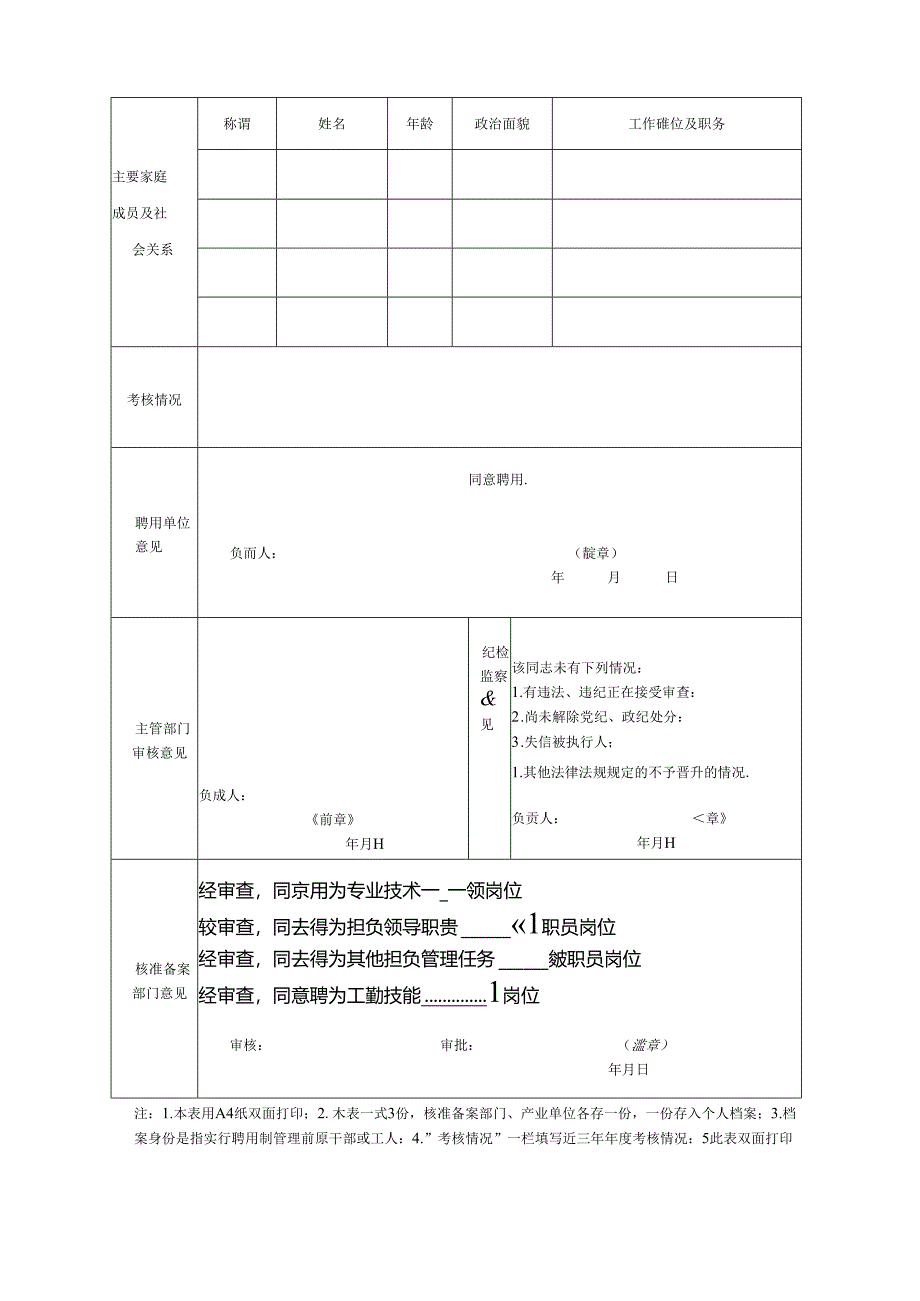 事业单位工作人员岗位聘用审批表.docx_第2页