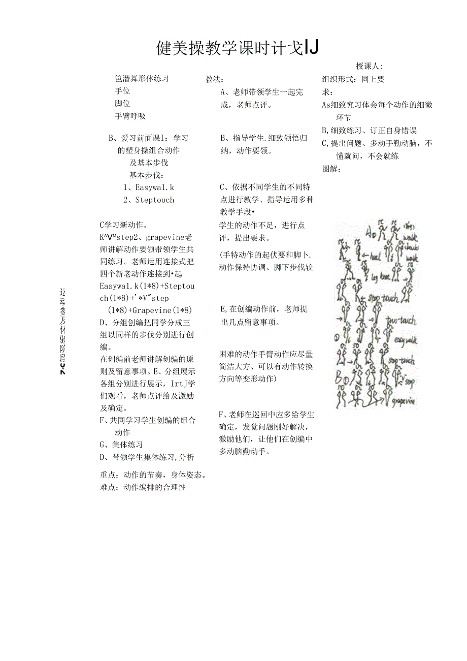 健 美 操 教 学 课 时 计 划.docx_第2页