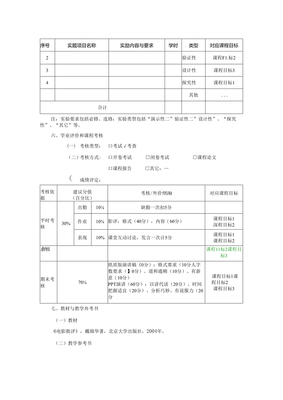 0823GRY008-《影视鉴赏》-2023版人才培养方案课程教学大纲.docx_第3页