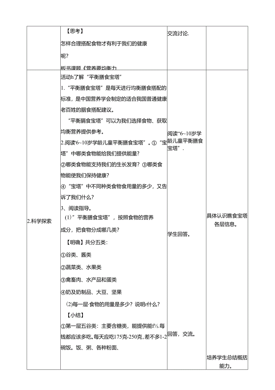 2.6《营养要均衡》教案 教科版科学四年级上册.docx_第2页